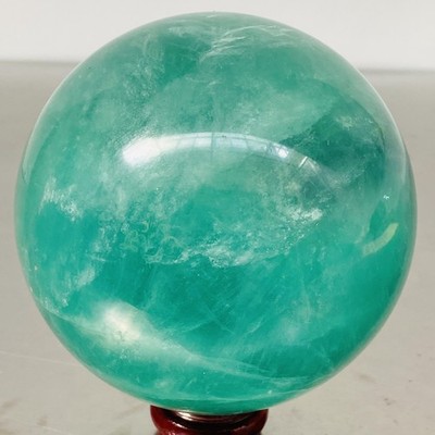 1960G Natural green fluorite Quartz Sphere Crystal Energy Ball Reiki Healing