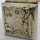 ANTIQUE DUTCH STERLING SILVER BOX 1894 DOG WALKING MINT