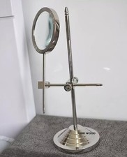 Brass Vintage magifying Glass on Stand,Vintage Decor Magnifying Chrome Finish