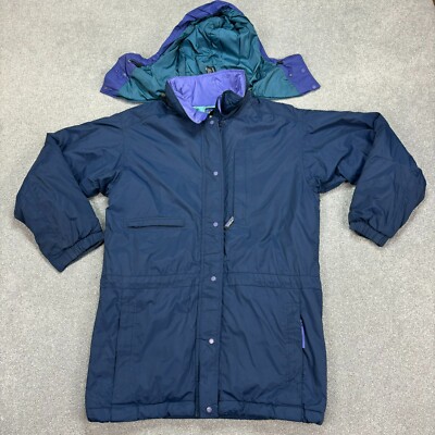 Patagonia Jacke Damen klein blau isoliert Kapuze Parka gefüttert Regenmantel Lady