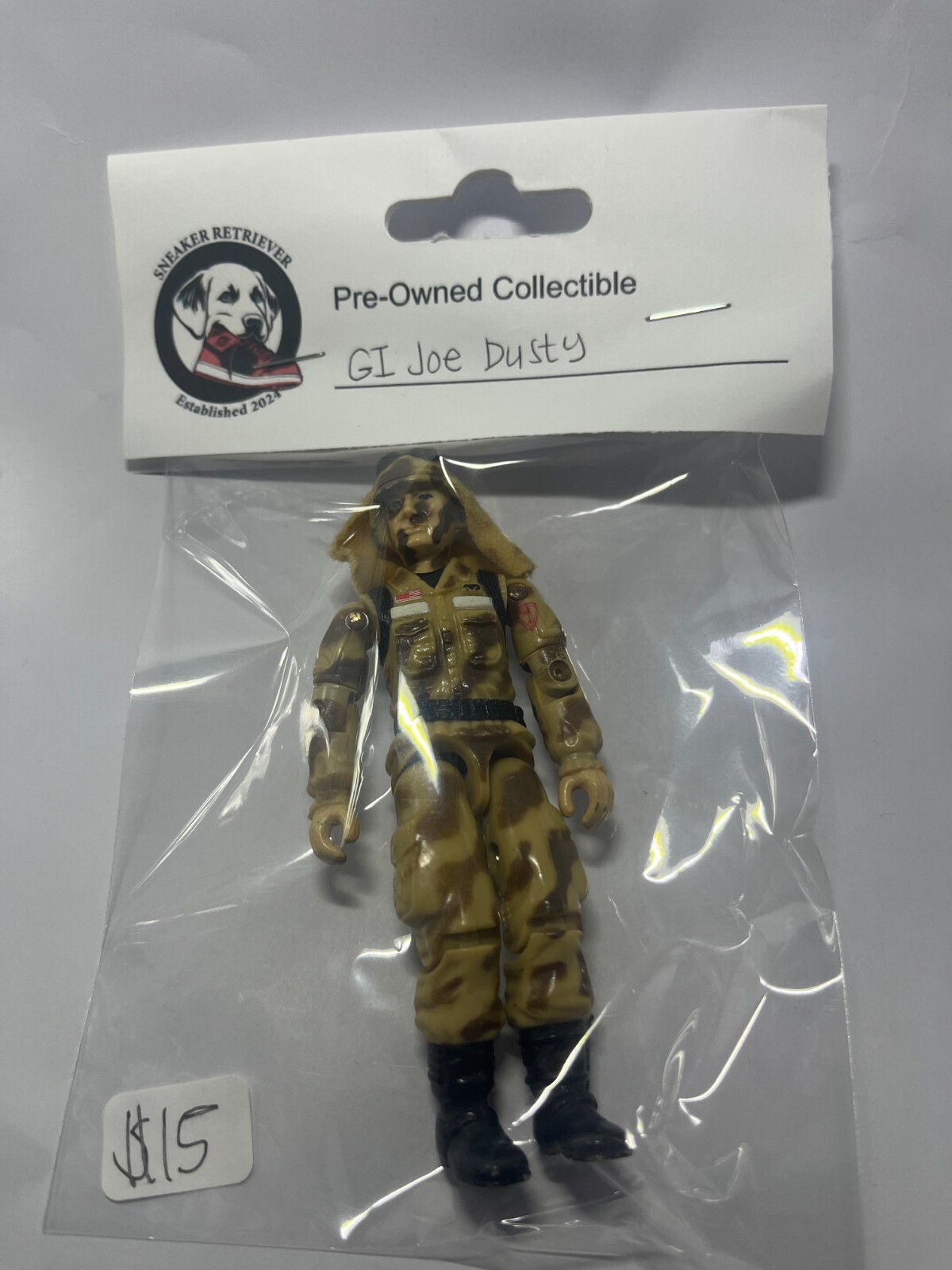 VINTAGE 1985 GI JOE DUSTY DESERT TROOPER V1 3.75” ACTION FIGURE.