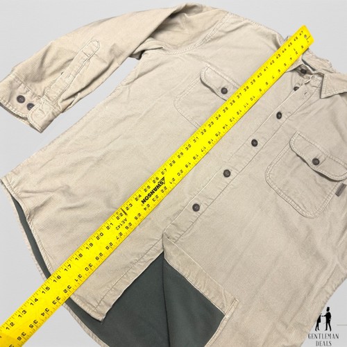 Woolrich Corduroy Shirt Jacket Coat Mens L Beige Bark 6215 Fleece Lined L Cotton - Picture 5 of 13