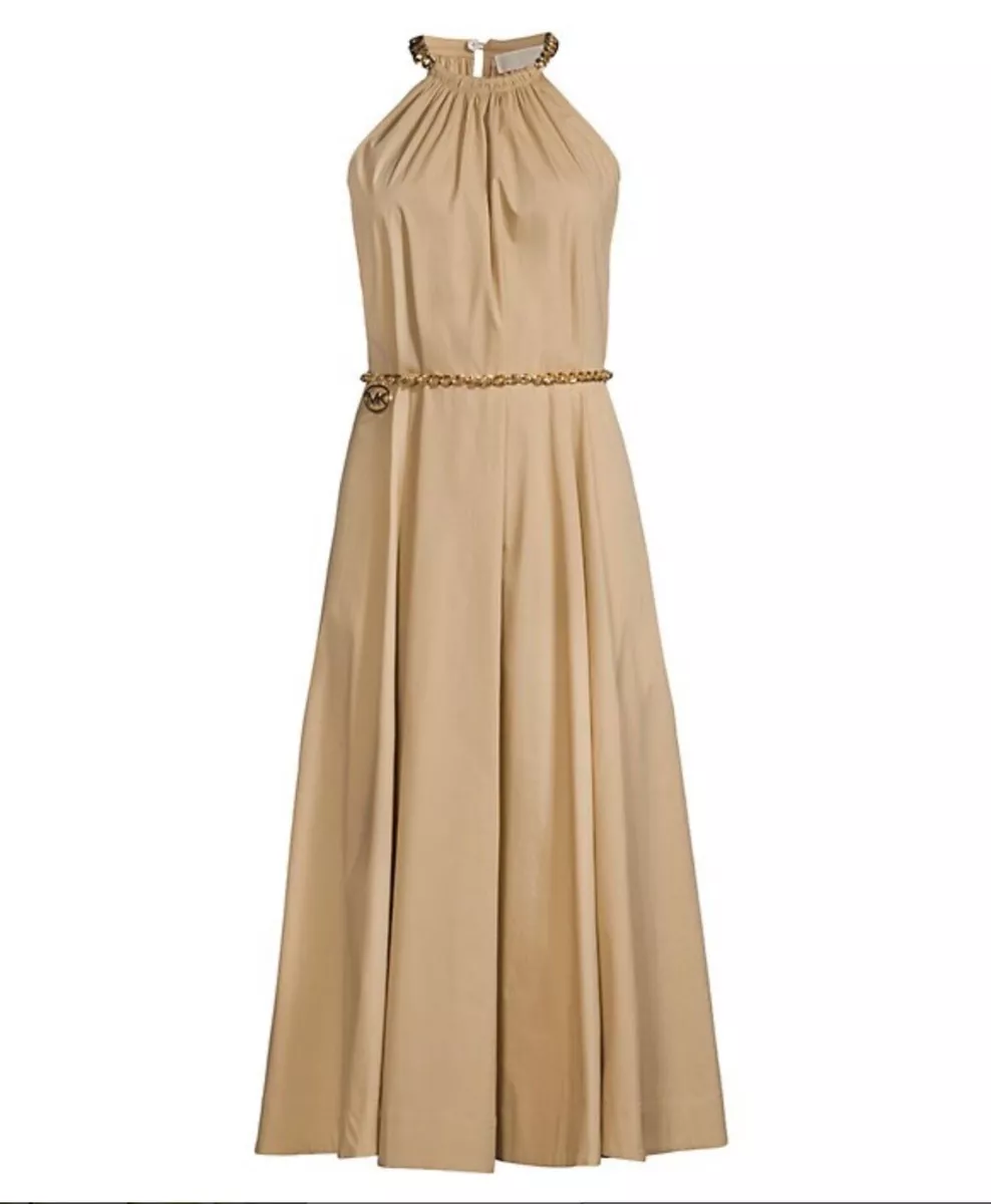 Khaki halter neck clearance dress