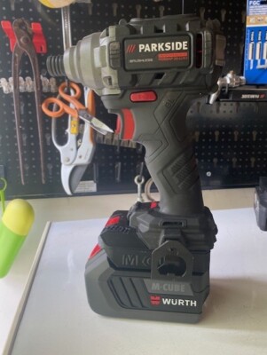 WURTH M-CUBE 18-LI Akku-Adapter auf PARKSIDE X20-LI Werkzeuge, fertig