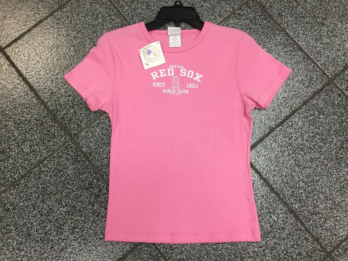 M New VINTAGE Ladies MLB Pink Boston Red Sox Womens Shirt T Shirt