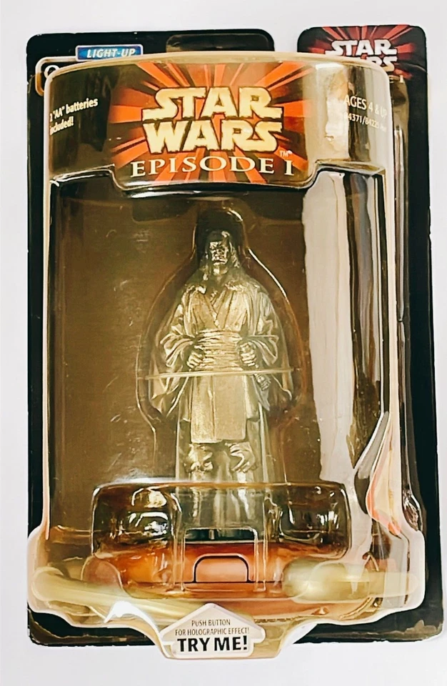 Star Wars Yoda 2002 Jedi Master & Qui-Gon Jinn Holograma Iluminado 1999 Episodio 1 Foto 4 de 4
