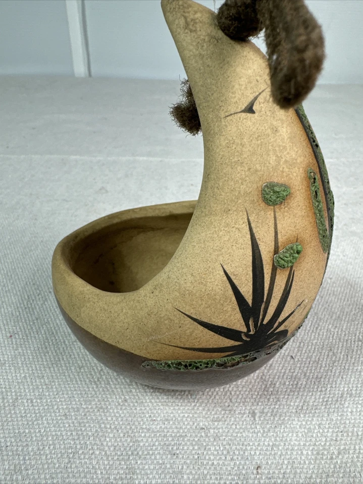 Cactus/Flower Hanging Bird Feeder Pot Southwestern Pottery Clay - Image 4 of 4