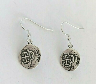 ATOCHA Coin Earrings 925 Sterling Silver Sunken Treasure Shipwreck Coin Jewelry