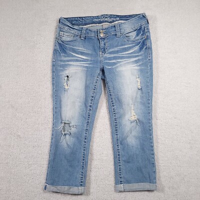 Vanity Capri Jeans Women's 29 33X21.5 Double Button Premium Collection Cuffed