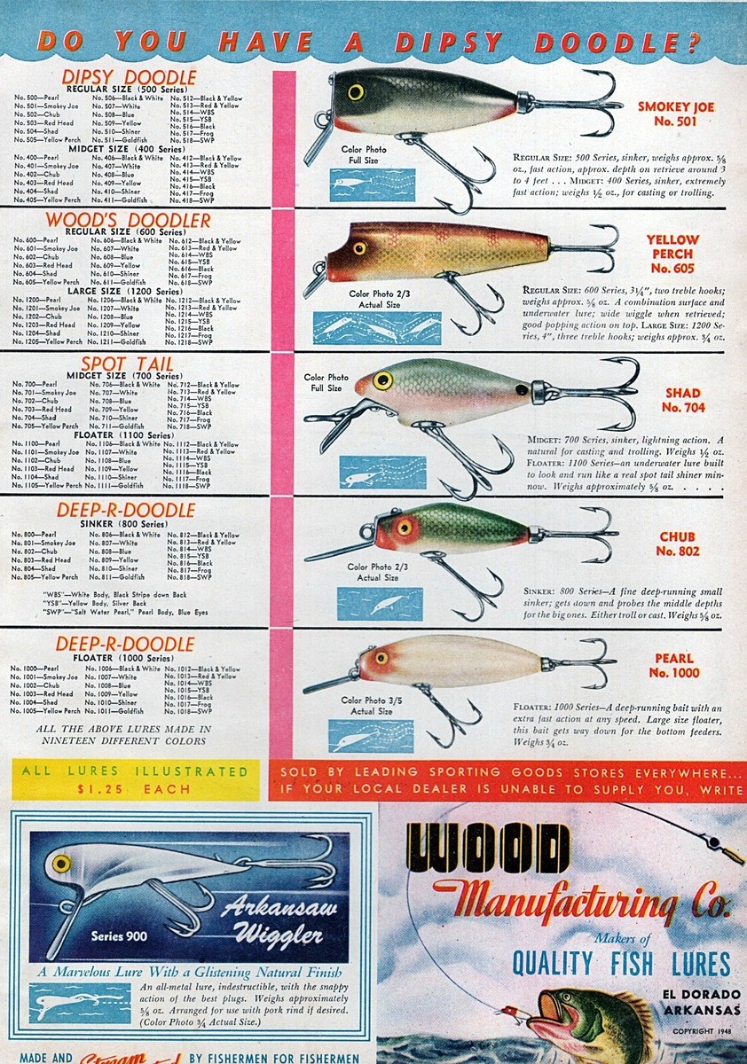 Leurres de pêche en bois vintage anciens, leurres en bois, œil de verre