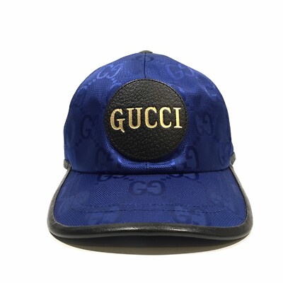 GUCCI JEREMI GUCCISSIMA BASEBALL HAT CAP -ROYAL BLUE / BLACK -SIZE