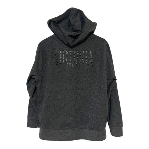 Victoria Sport Victorias Secret Hooded Sweatshirt Gray Full Zip Black Logo Small