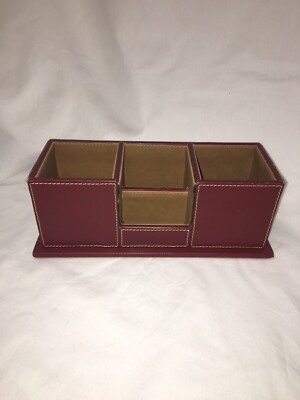 Burgundy Red Faux Leather Dresser Valet Caddy Pen Phone Desk Organizer Storage | eBay Burgundy Red Faux Leather Dresser Valet Caddy Pen Phone Desk Organizer Storage | eBay