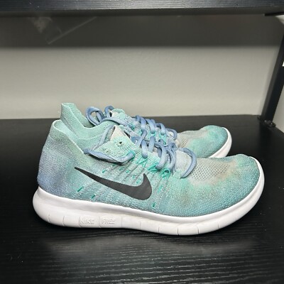 Nike Free RN Flyknit 2017 Women's Running Shoes Size Cyan Blue 880844-402 