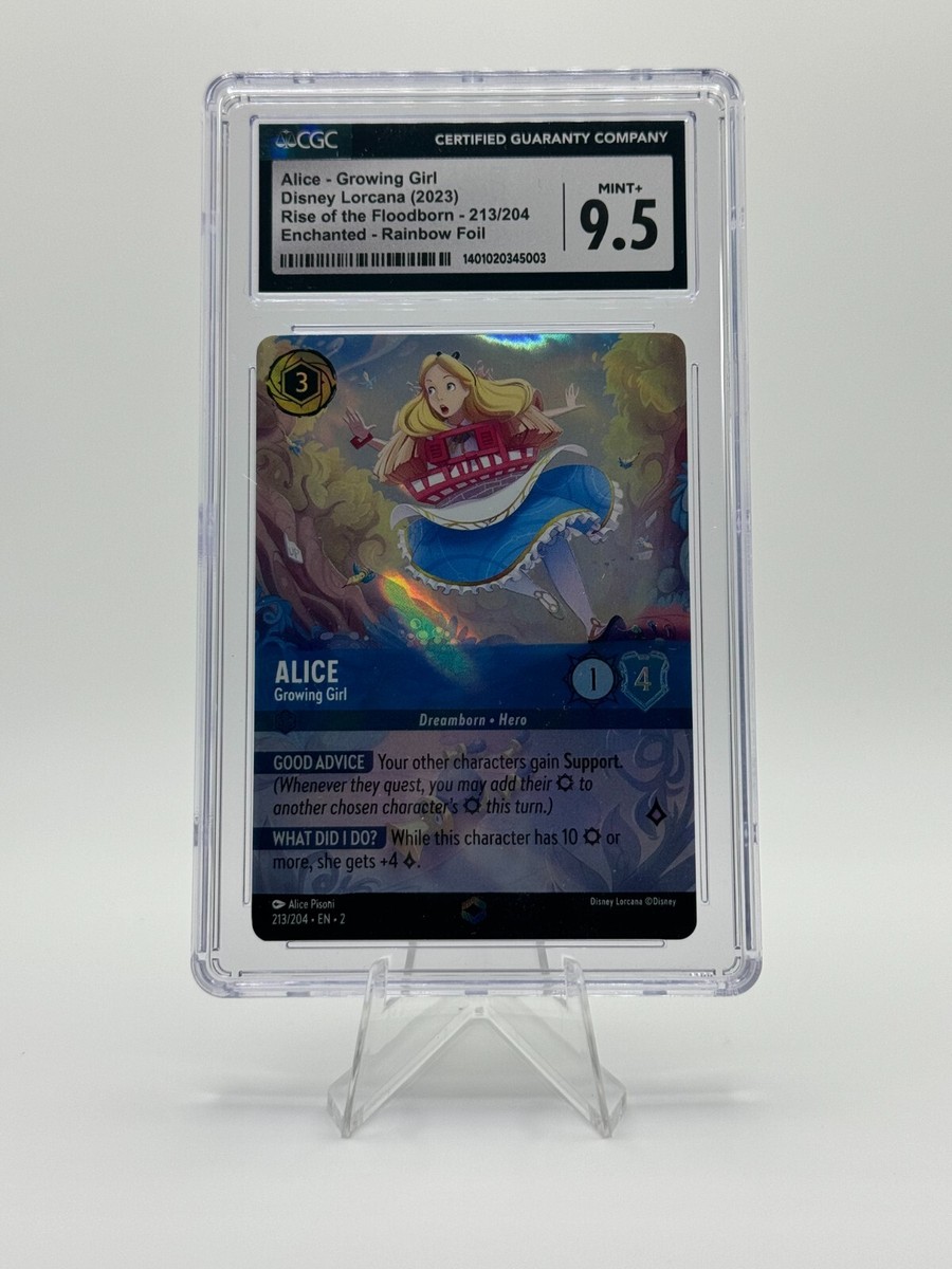 Disney Lorcana Alice Growing Girl Enchanted 213 CGC 9.5 MINT+ | eBay