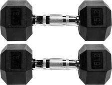 Juego De 2 Mancuernas Hexagonales De 10 Lb Con Revestimiento Y Mango Ergonomía