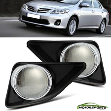 For 2009 2010 Toyota Corolla Clear Lens Bumper Amber Fog Light Replacement Pair