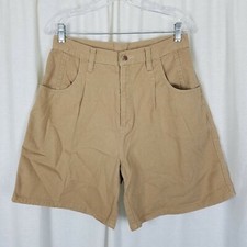 Vintage Bill Blass High Rise Mom Jean Shorts Womens 14 Khaki Tan Pleated BB 90s
