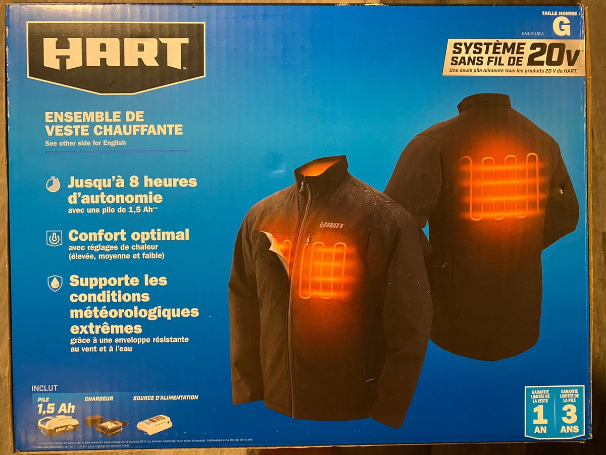Hart Heated Jacket Kit 20V Large Size with Battery Charger