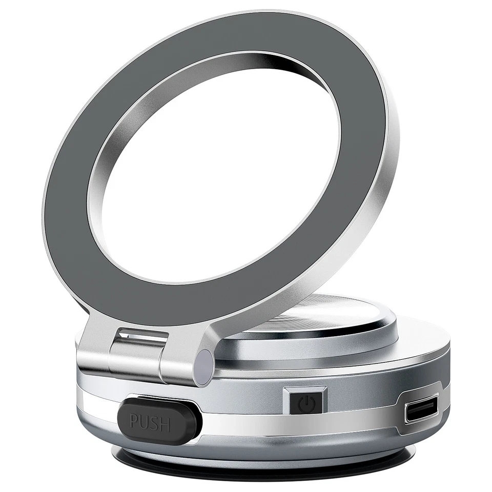 Magnetic Car Phone Holder Mount Electric Vacuum 360° Rotation Cell Phone Stand - Image 2 of 4