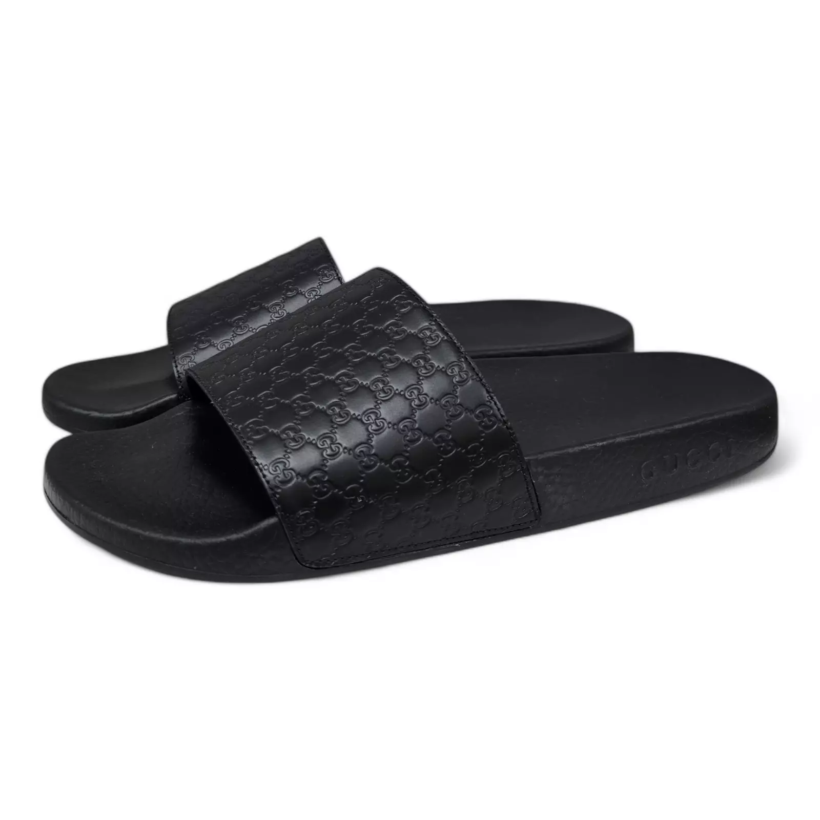 Gucci Microguccissima Sandale à glissière en cuir souple Nero (567115 BMJ00 1000)
