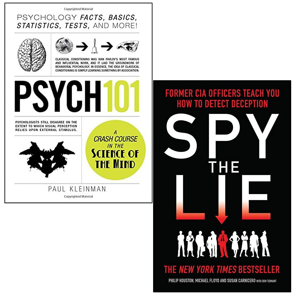 Psych 101 Psychology facts & Spy the Lie Former CIA 2 Books Collection Set NEW