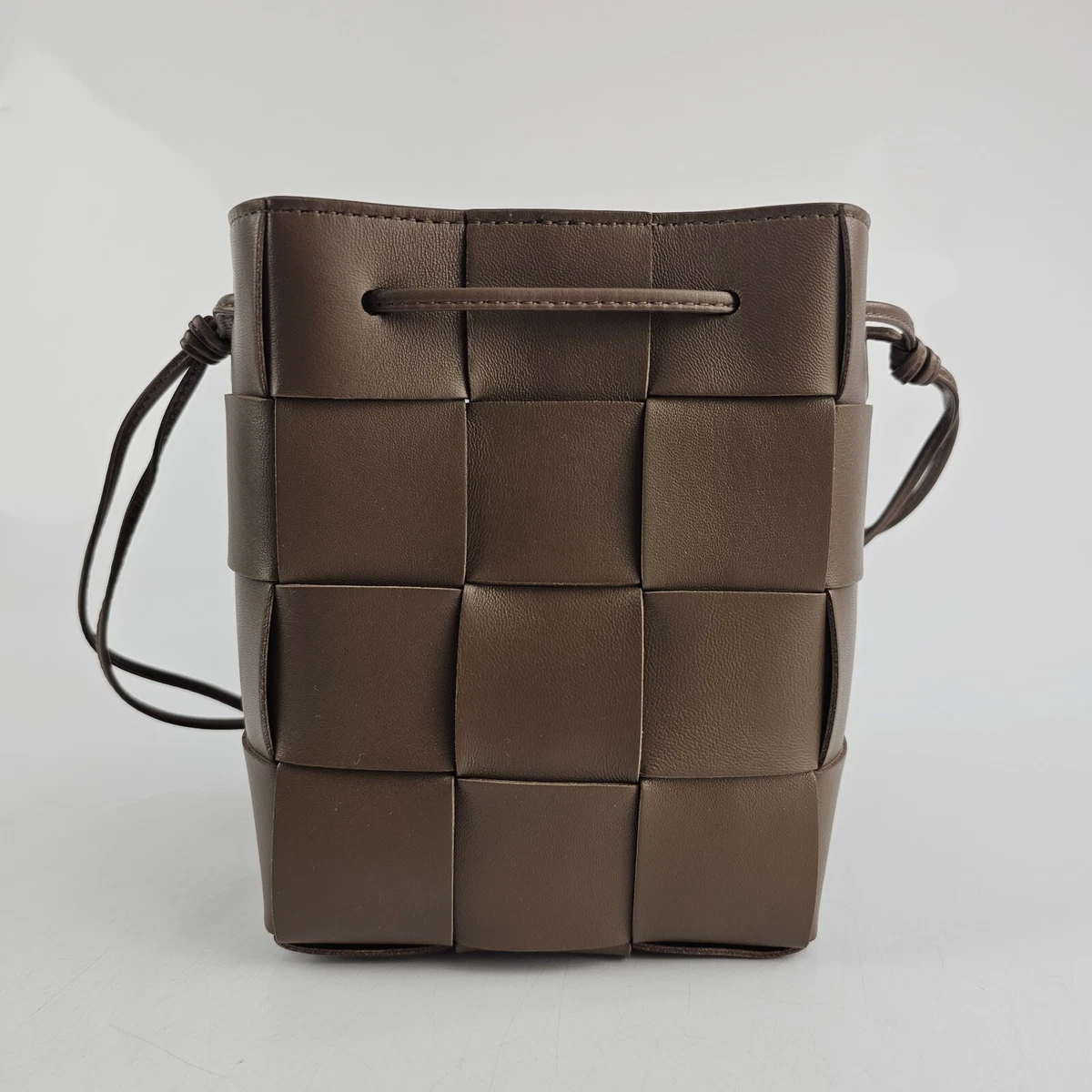 Brown Cassette small Intrecciato-leather cross-body bag, Bottega Veneta