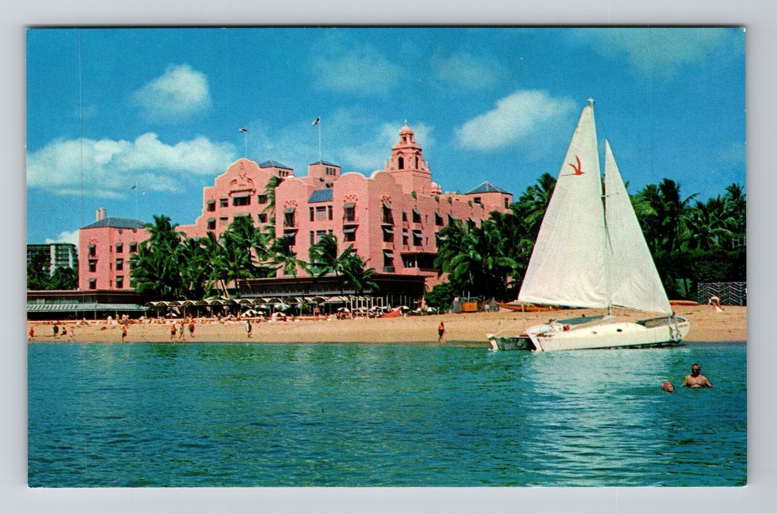 Waikiki HI-Hawaii, Royal Hawaiian Hotel, Scenic View, Vintage Postcard