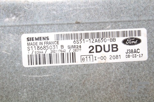 FORD KA 6S51-12A650-BB Engine ECU Control Unit 2008 13615102 - Picture 2 of 4