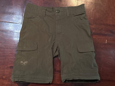 Sz 12 Boy Scouts Green Uniform Cargo Shorts-Cotton/Nylon/Spandex Blend 28" Waist