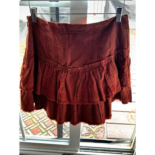 Free People mini skirt size 8 NWT dark orange - Picture 4 of 5