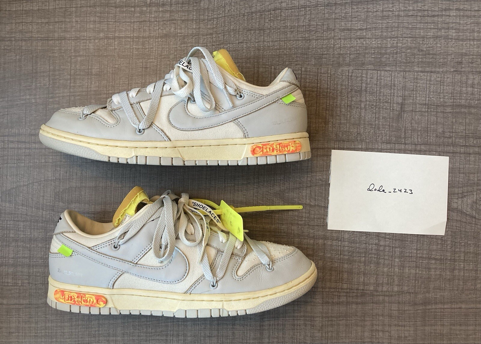 OFF WHITE X NIKE Nike Off White x Dunk Low personalizzate 'Lotto 10' taglia 10 5 originali tutte