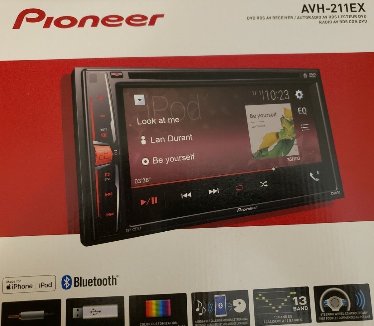 Pioneer AVH-211EX Bluetooth DVD Player iPhone Android CD AM FM MP3