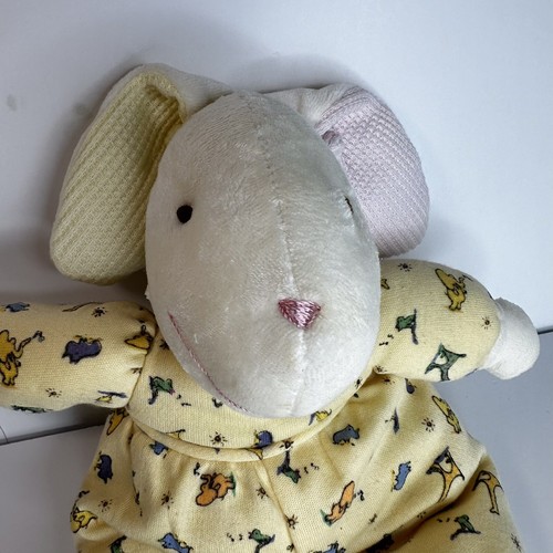 Vintage Carters Plush Bunny And Elephant Yellow Jammies Zoo Animals 10.5” Rattle - Picture 7 of 7