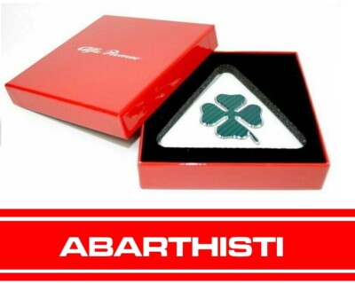 Pair Of Side Badges Green Clover Cod.71806020 Original Alfa Giulietta