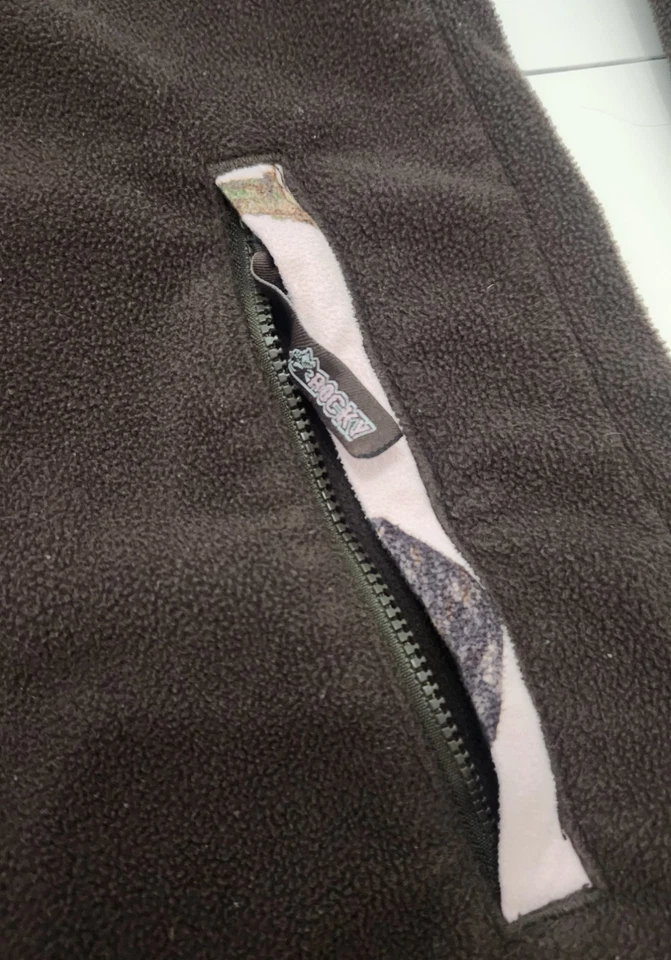 ROCKY Womens Brown Fleece Pink Mossy Oak Jacket Sz XL Hunting Camo Soft Y2K - Image 4 of 4