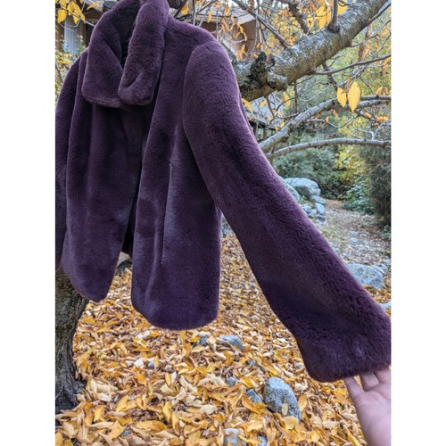 Donna Salyers Fabulous Furs, Plum XL Giacca Pelliccia Ecopelliccia, Incredibilmente Morbida - Foto 4 di 7