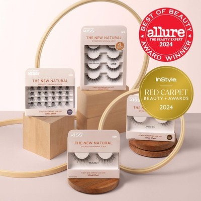 KISS The New Natural False Eyelashes Single Pack, 12 mm, Natural Volume, Easy...