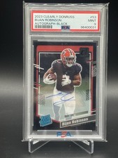 2023 Panini Clearly Donruss Bijan Robinson Black Autographs 10/10 PSA 9