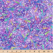 Peacock Serenade Flowing Feathers 5616 C Sale Quilt Cotton Fabric by half yd