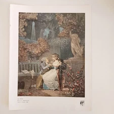 Original Antique 1916 La Rose by P L Debucourt Colour Book Art Print 11x8.5"