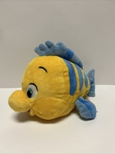Disney Store Flounder Plush 10" Little Mermaid Fish Stuffed Animal Toy Genuine