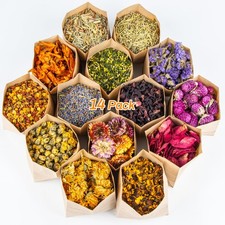 Dried Herbs Kit - Dried Botanicals Bulk,14 Bags Natural Dry Flowers and Herbs...