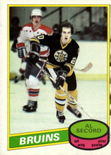 1980-81 O-Pee-Chee 129 Al Secord Boston Bruins Rookie Card AA