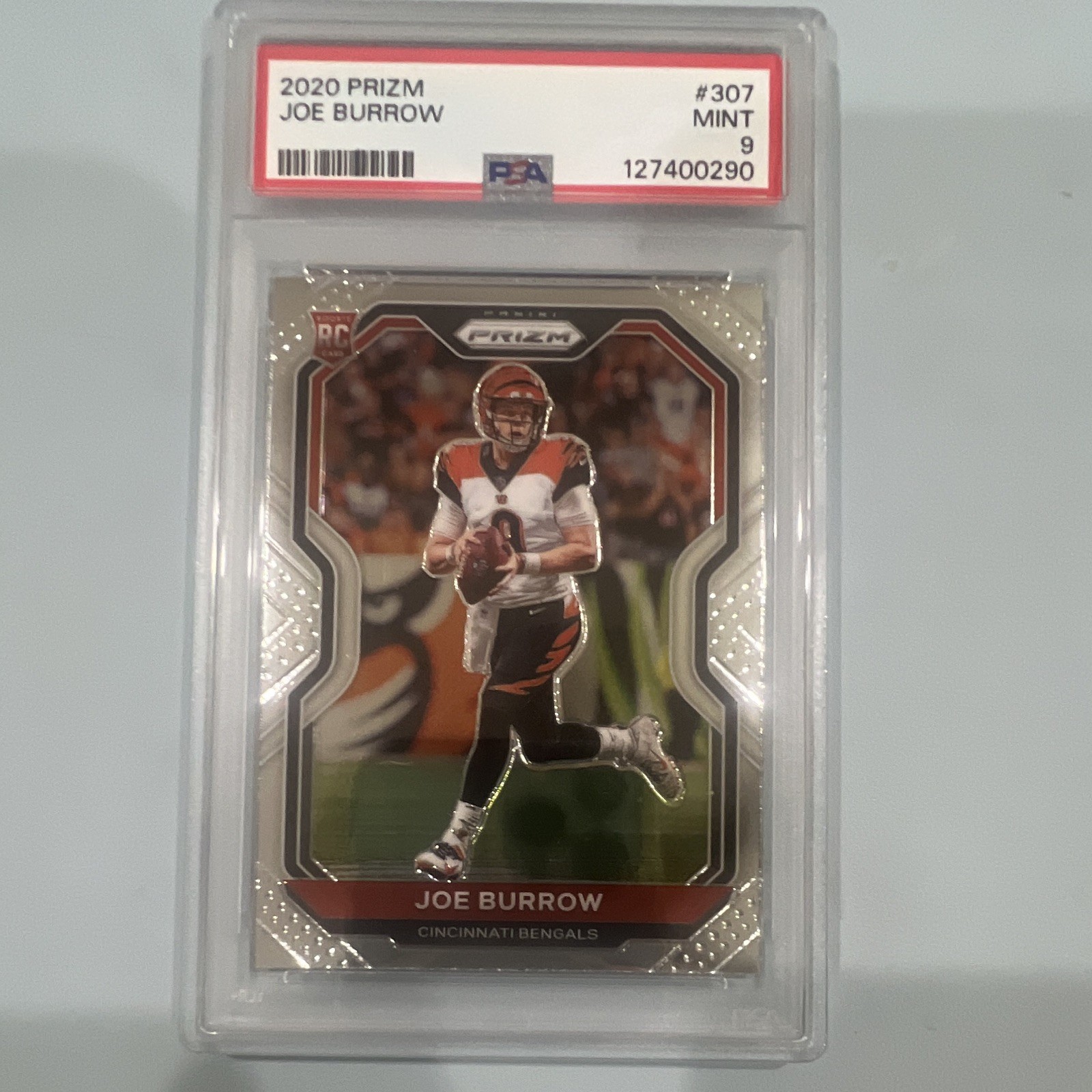 Panini Prizm 2020 Joe Burrow RC #307 Cincinnati Bengals PSA 9