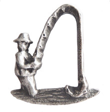 Fly Fisherman Pewter Pin Badge