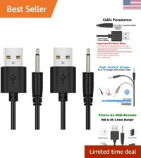 2 Pack 2.7ft Replacement DC Charging Cable, USB to DC 2.5mm Fast Charger Cord...