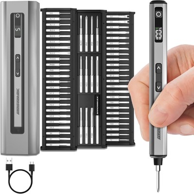 AM ARROWMAX Mini Electric Screwdriver, 5 Torque Modes Precision Grey 