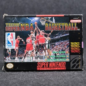 Tecmo Super NBA basketball (NES) CIB W/Sticker - Authentic Good Condition
