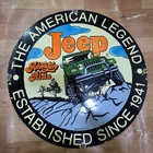 JEEP ADVENTURE RIDE PORCELAIN ENAMEL SIGN 29 X 29 INCHES
